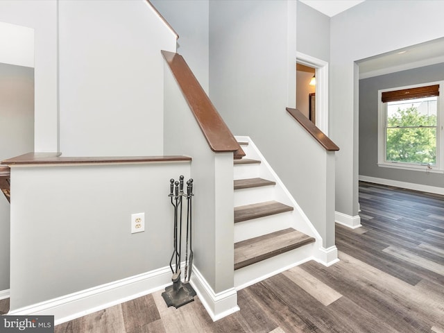 109 Rock Creek Ct, Frederick, MD 21702 - stairs with wood finished floors and baseboards
