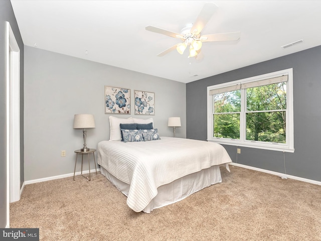 109 Rock Creek Ct, Frederick, MD 21702 - bedroom featuring visible vents, carpet flooring, a ceiling fan, and baseboards