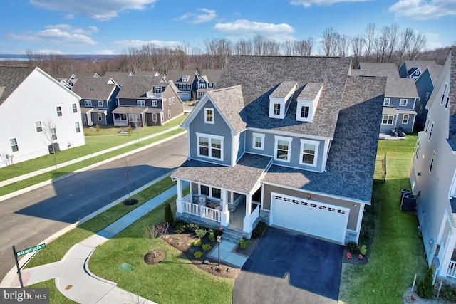 aerial view with a residential view