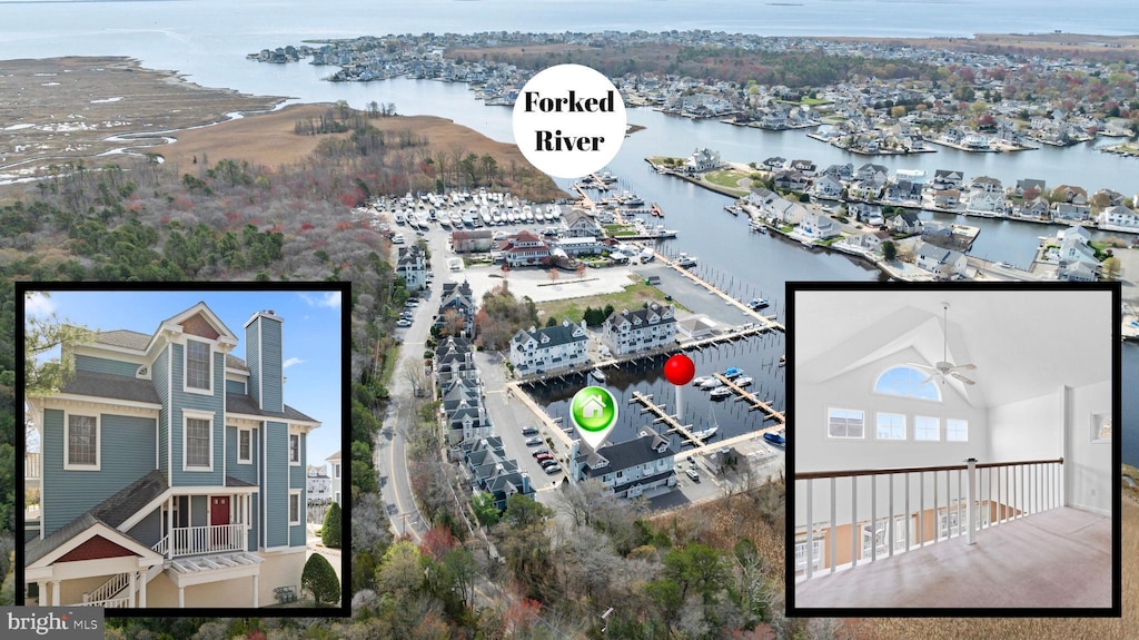 354 Harbour Vw Unit 54, Forked River, NJ 08731 - bird's eye view featuring a water view