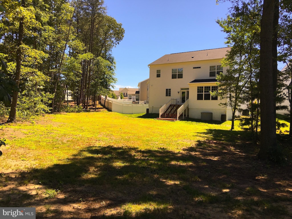 view of yard with fence