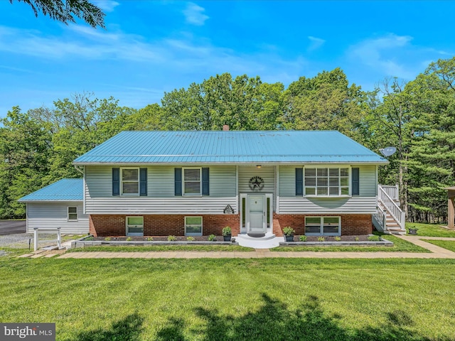 3322 Johnsons Mill Rd, Berkeley Springs, WV 25411 - bi-level home featuring metal roof and brick siding