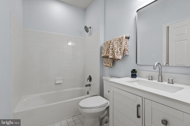 13017 English Turn Dr, Silver Spring, MD 20904 - bathroom featuring toilet, shower / washtub combination, tile patterned flooring, and vanity