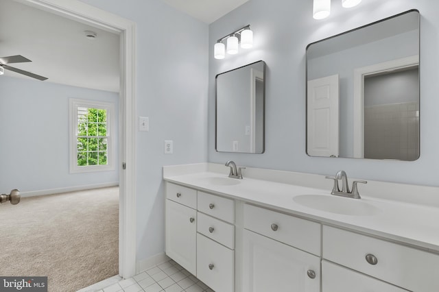 13017 English Turn Dr, Silver Spring, MD 20904 - bathroom with a sink, baseboards, and ceiling fan