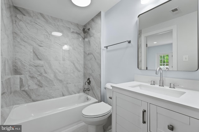 13017 English Turn Dr, Silver Spring, MD 20904 - bathroom with toilet,  shower combination, visible vents, and vanity