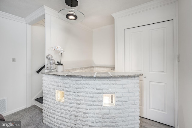 5511 Gwyn Pl, Alexandria, VA 22312 - indoor dry bar featuring ornamental molding and baseboards