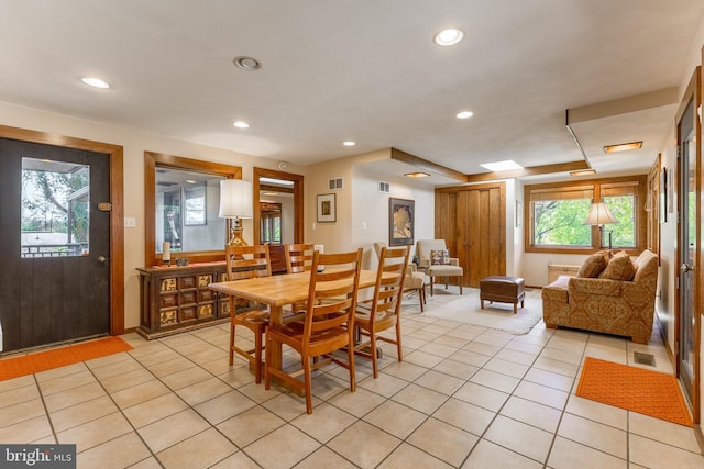 715 W Park Ave, State College, PA 16803 - dining area with light tile patterned flooring, a wealth of natural light, and recessed lighting