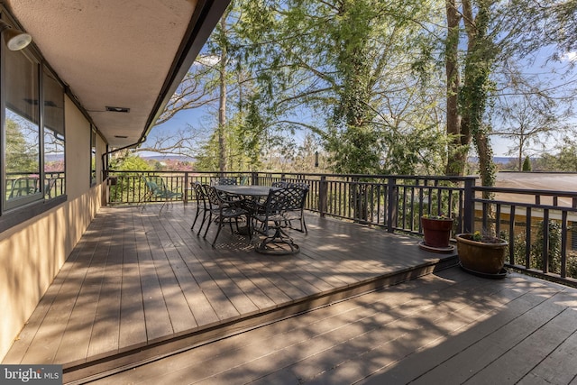 715 W Park Ave, State College, PA 16803 - wooden terrace with outdoor dining area