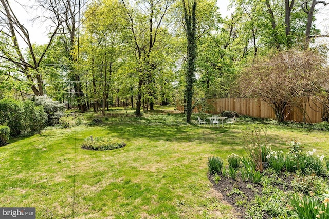 view of yard with fence