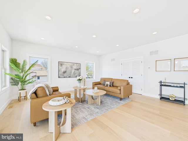 29 Bay Way, Brick, NJ 08723 - living room with visible vents, light wood finished floors, and recessed lighting