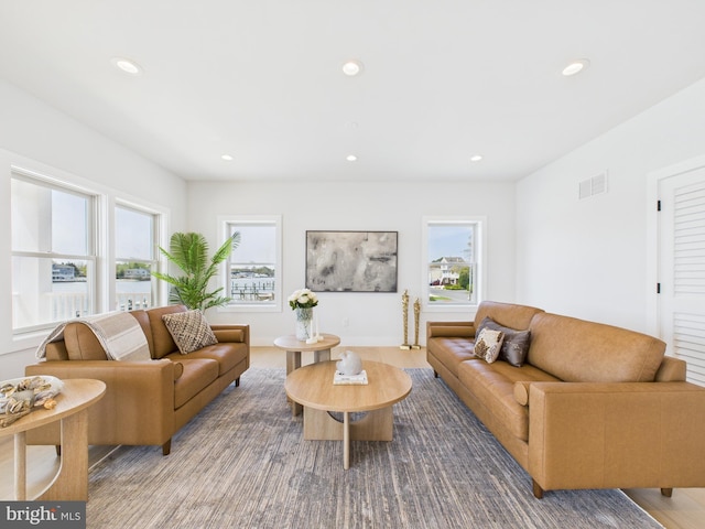29 Bay Way, Brick, NJ 08723 - living area featuring recessed lighting, visible vents, and a healthy amount of sunlight