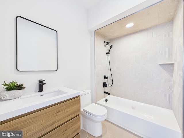 29 Bay Way, Brick, NJ 08723 - bathroom featuring toilet, tile patterned flooring, tub / shower combination, and vanity