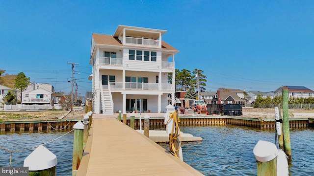 29 Bay Way, Brick, NJ 08723 - view of dock featuring a residential view, a water view, and a balcony