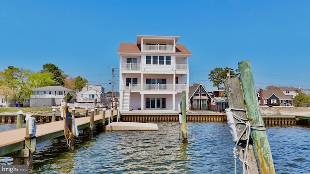 29 Bay Way, Brick, NJ 08723 - dock area featuring a balcony and a water view