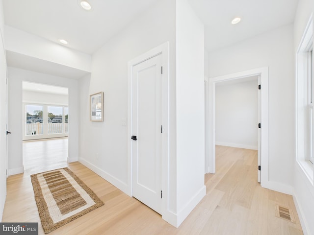 29 Bay Way, Brick, NJ 08723 - hall featuring baseboards, visible vents, light wood-type flooring, and recessed lighting