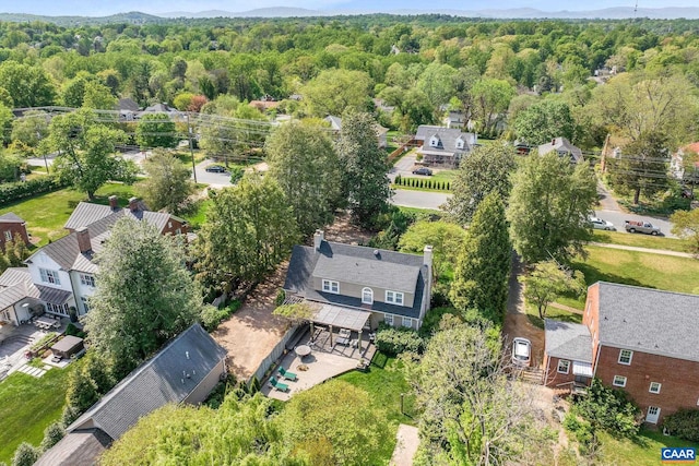 1012 Locust Ave, Charlottesville, VA 22901 - drone / aerial view featuring a residential view and a wooded view