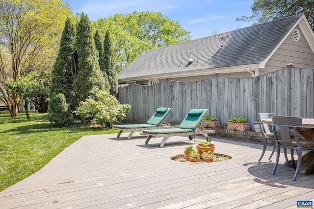 1012 Locust Ave, Charlottesville, VA 22901 - wooden deck with a lawn and fence