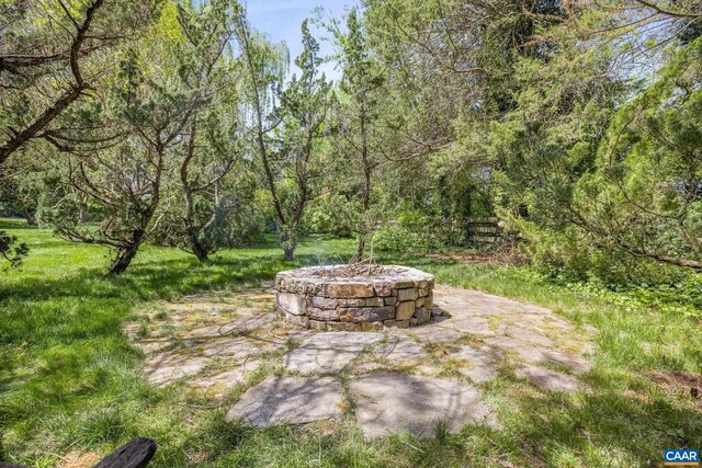 1012 Locust Ave, Charlottesville, VA 22901 - view of patio / terrace with an outdoor fire pit