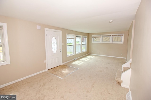 415 Sheppard Ave, Runnemede, NJ 08078 - carpeted foyer entrance with baseboards and stairs