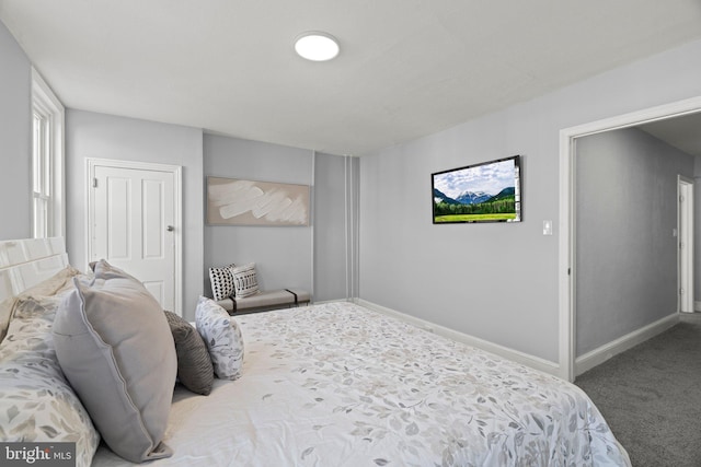 bedroom featuring baseboards and carpet floors