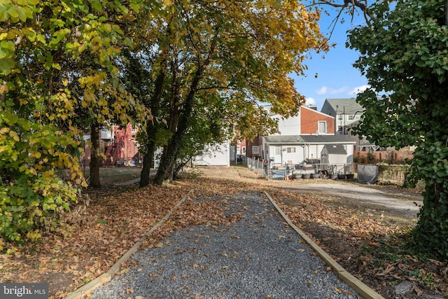 view of yard featuring fence