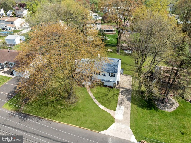 aerial view with a residential view
