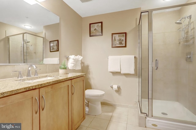 888 N Quincy St Unit 407, Arlington, VA 22203 - bathroom with tile patterned floors, a shower stall, toilet, and vanity