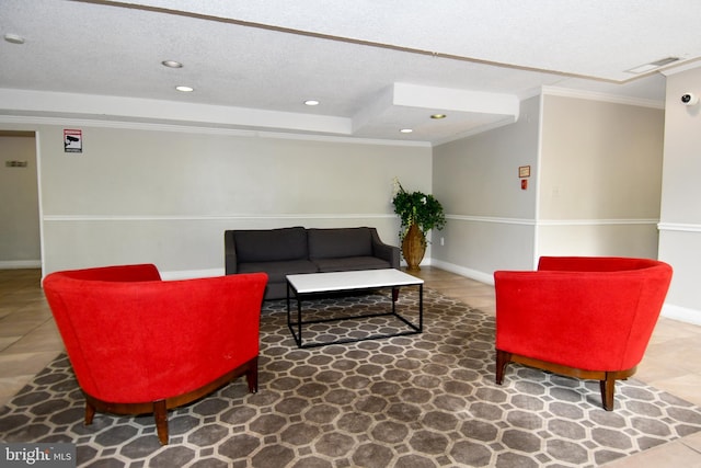 6137 Leesburg Pike Unit 101, Falls Church, VA 22041 - lobby with recessed lighting, a textured ceiling, and ornamental molding