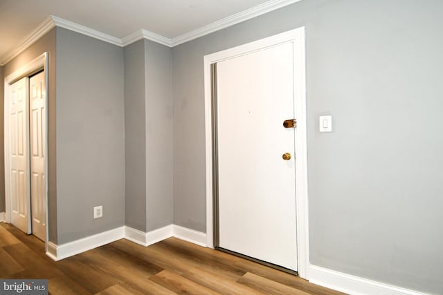 6137 Leesburg Pike Unit 101, Falls Church, VA 22041 - entryway with wood finished floors, baseboards, and ornamental molding