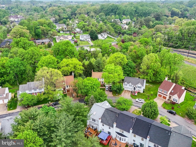 aerial view featuring a residential view