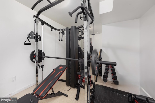 exercise area with baseboards