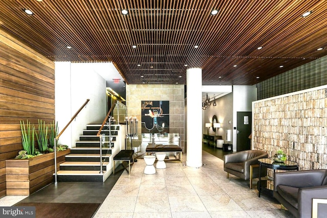 community lobby with stairway