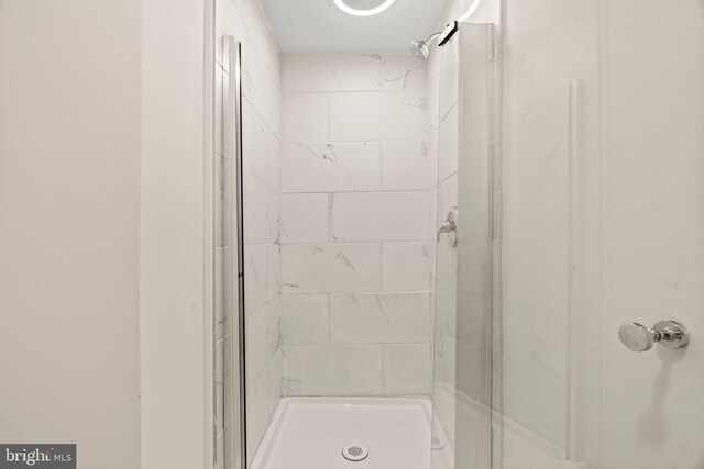 bathroom featuring a stall shower
