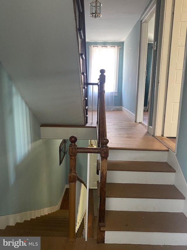 27 E Salisbury St, Williamsport, MD 21795 - stairway featuring wood finished floors and baseboards