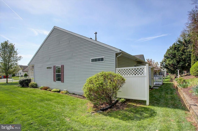 18 Lantern Ln, Shippensburg, PA 17257 - view of home's exterior featuring a wooden deck and a yard