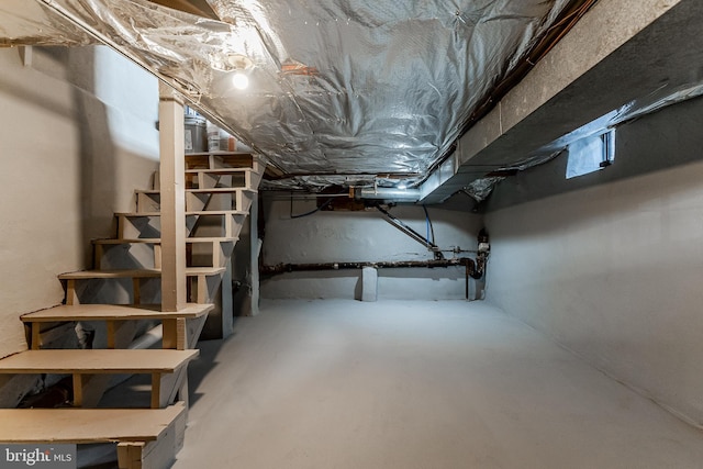view of unfinished below grade area