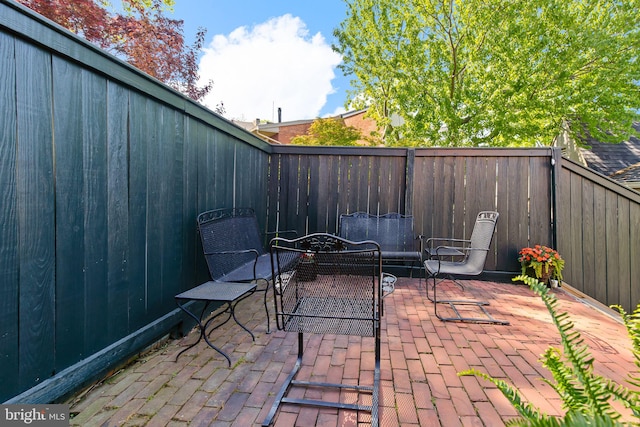 view of patio with a fenced backyard