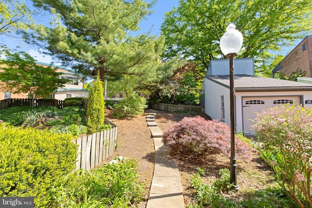 view of yard with fence