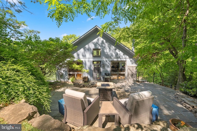 2621 S Arlington Ridge Rd, Arlington, VA 22202 - view of patio / terrace featuring a gate, a fire pit, and fence