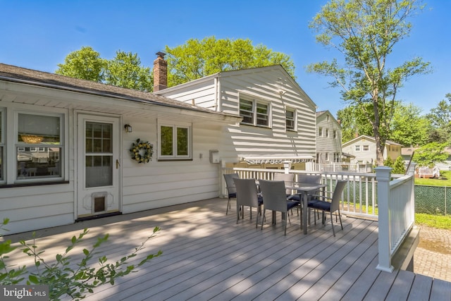 76 Briarwood Dr E, Berkeley Heights, NJ 07922 - wooden deck featuring outdoor dining space