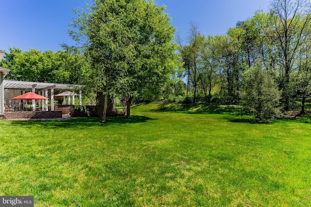 view of yard with a gazebo