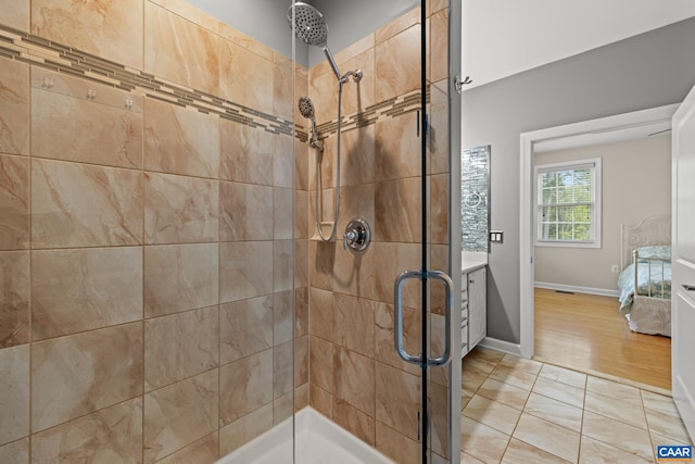 6348 Flintstone Dr, Barboursville, VA 22923 - bathroom with baseboards and a shower stall