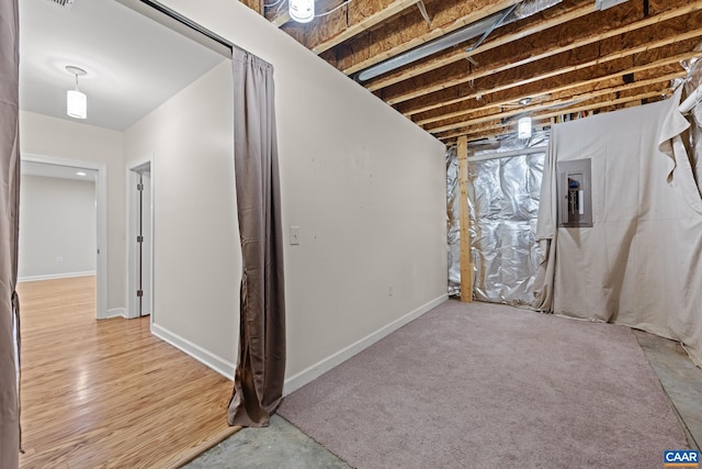 6348 Flintstone Dr, Barboursville, VA 22923 - unfinished below grade area featuring baseboards and electric panel