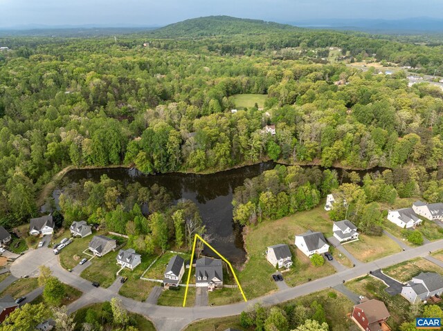 6348 Flintstone Dr, Barboursville, VA 22923 - drone / aerial view with a water view, a view of trees, and a residential view