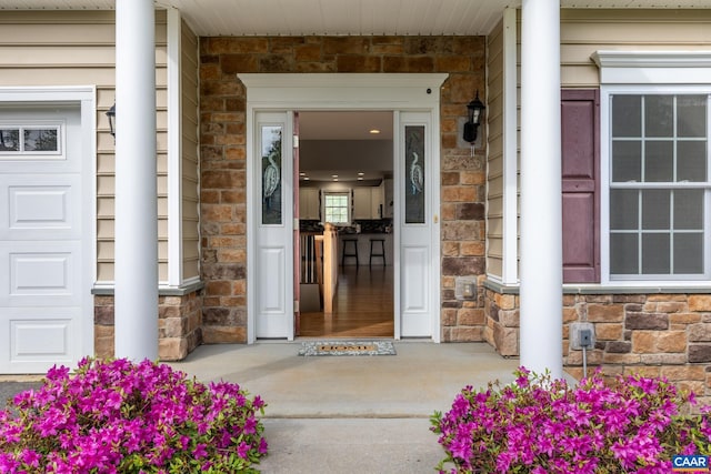 6348 Flintstone Dr, Barboursville, VA 22923 - entrance to property with covered porch and stone siding