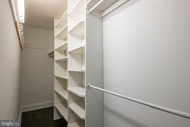 spacious closet with wood finished floors