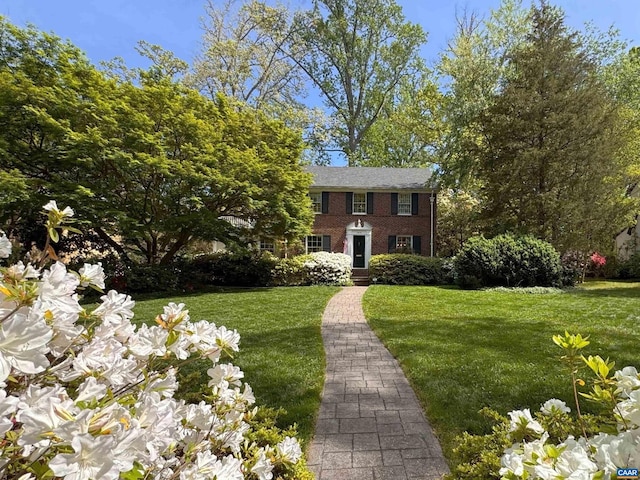 2616 Jefferson Park Cir, Charlottesville, VA 22903 - colonial inspired home with a front lawn and brick siding