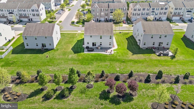 drone / aerial view with a residential view