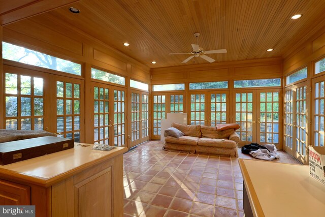 2203 N Grant Ave, Wilmington, DE 19806 - living room with wooden ceiling, plenty of natural light, recessed lighting, and ceiling fan
