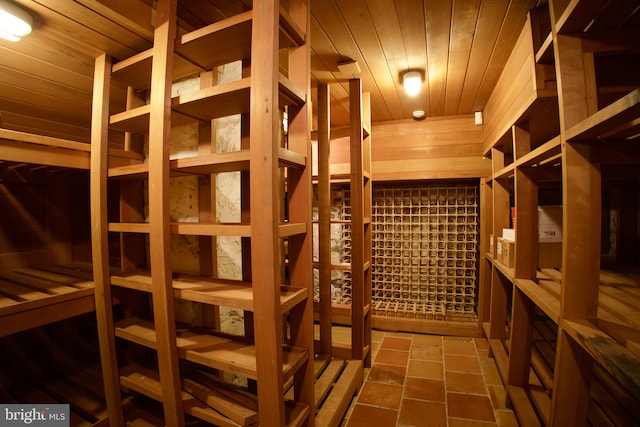 2203 N Grant Ave, Wilmington, DE 19806 - wine room with wooden ceiling and a sauna